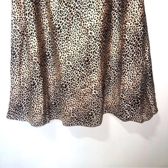 Vintage 90”s Y2K Evan Picone 100% Silk Leopard Print Midi Slip Dress 12 - Picture 5 of 13